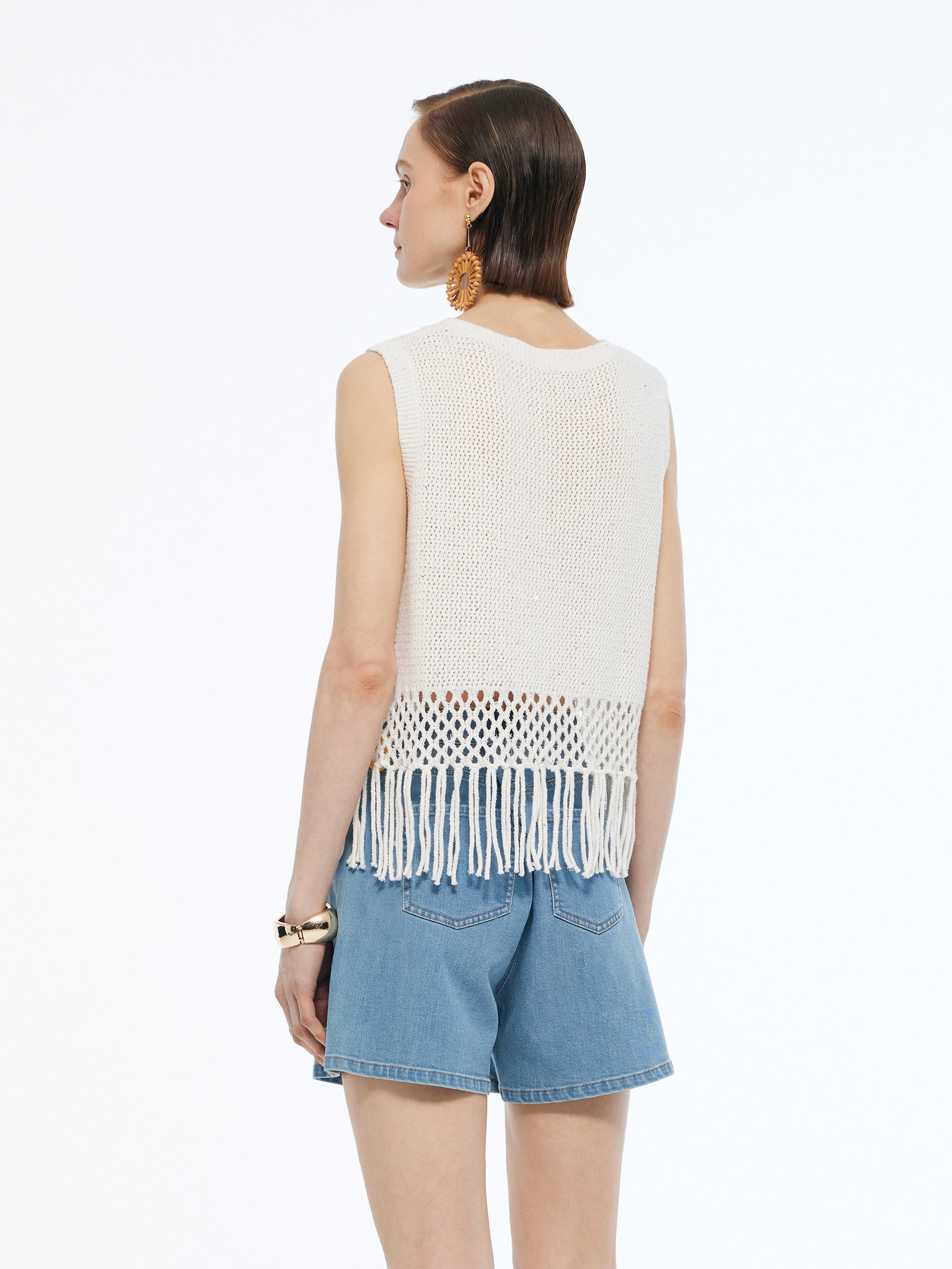 Valmere™ | Sequins Tassel Hem Tank Top
