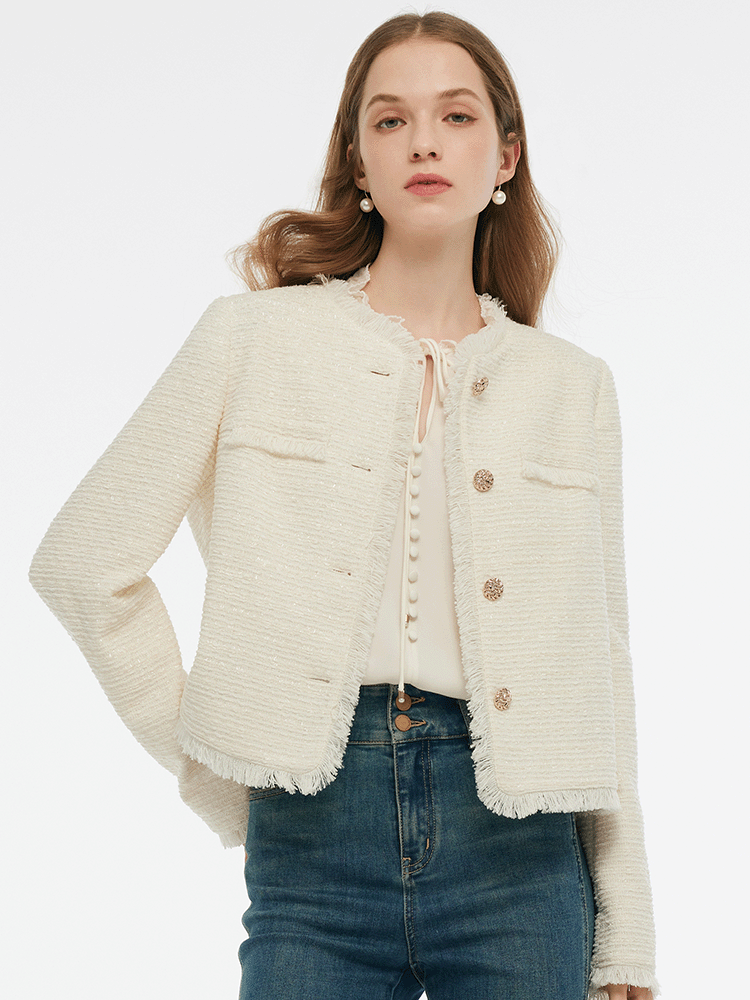 Valmere™ | Collarless Crop Jacket