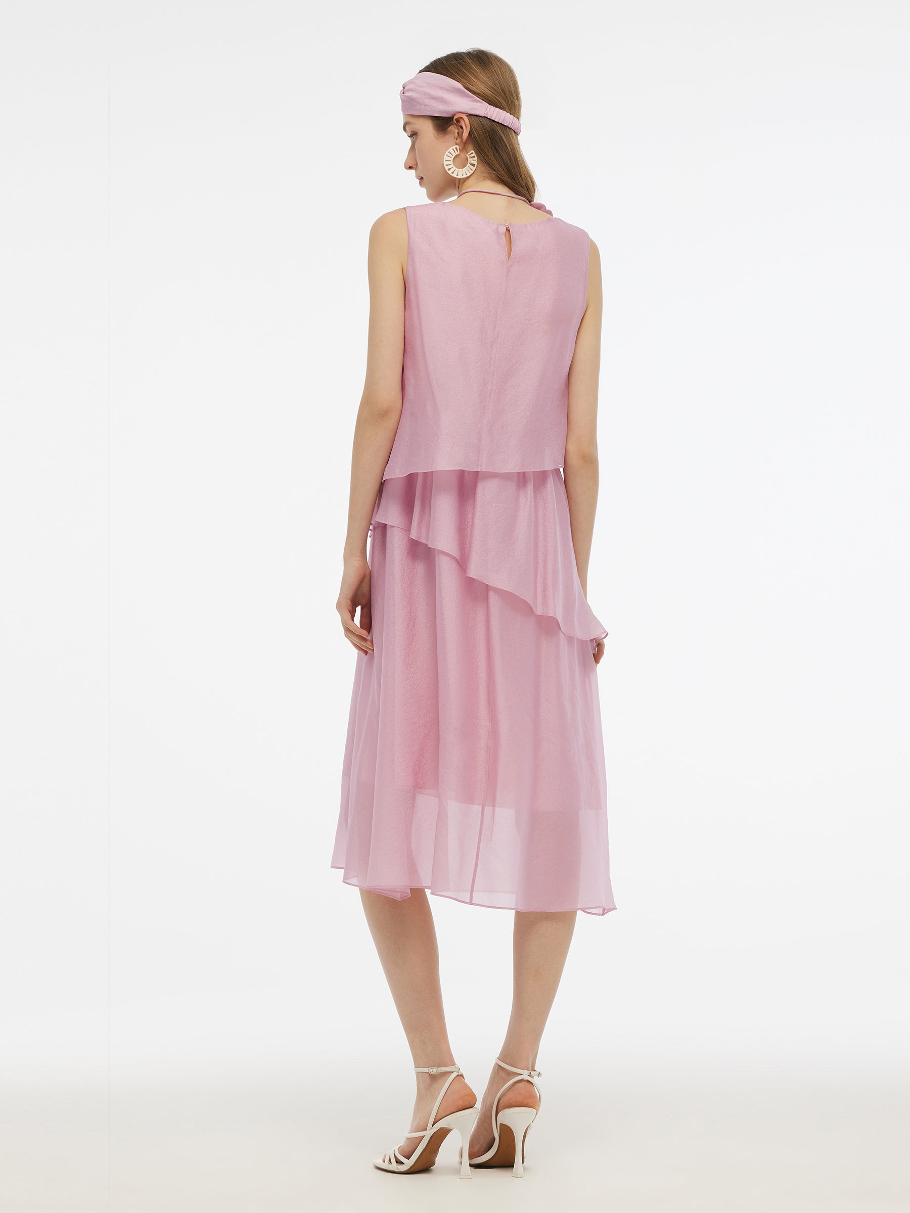 Valmere™ | Midi Dress With Hairband & Bowknot Choker