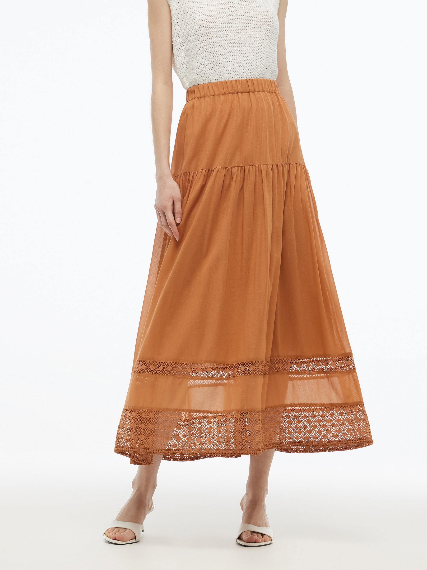 Valmere™ | 100% Cotton Patchwork Lace Embroidered Skirt