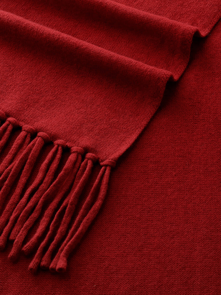 Valmere™ | 100% Wool Fringe Women Scarf