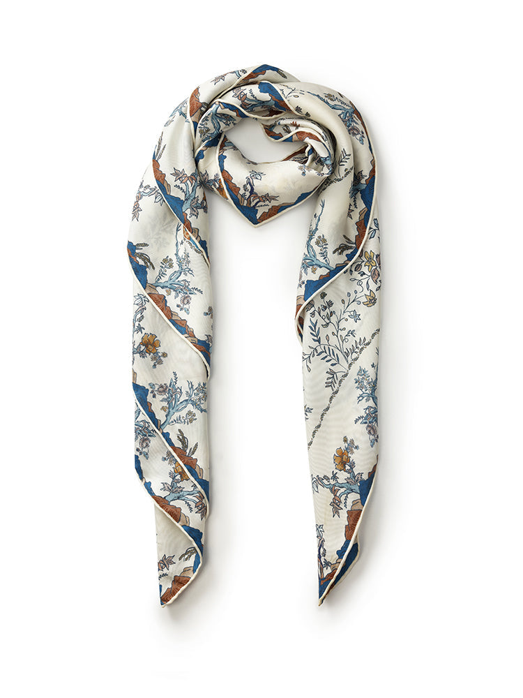 Valmere™ | 90 Square Printed 14 Momme Mulberry Silk Scarf