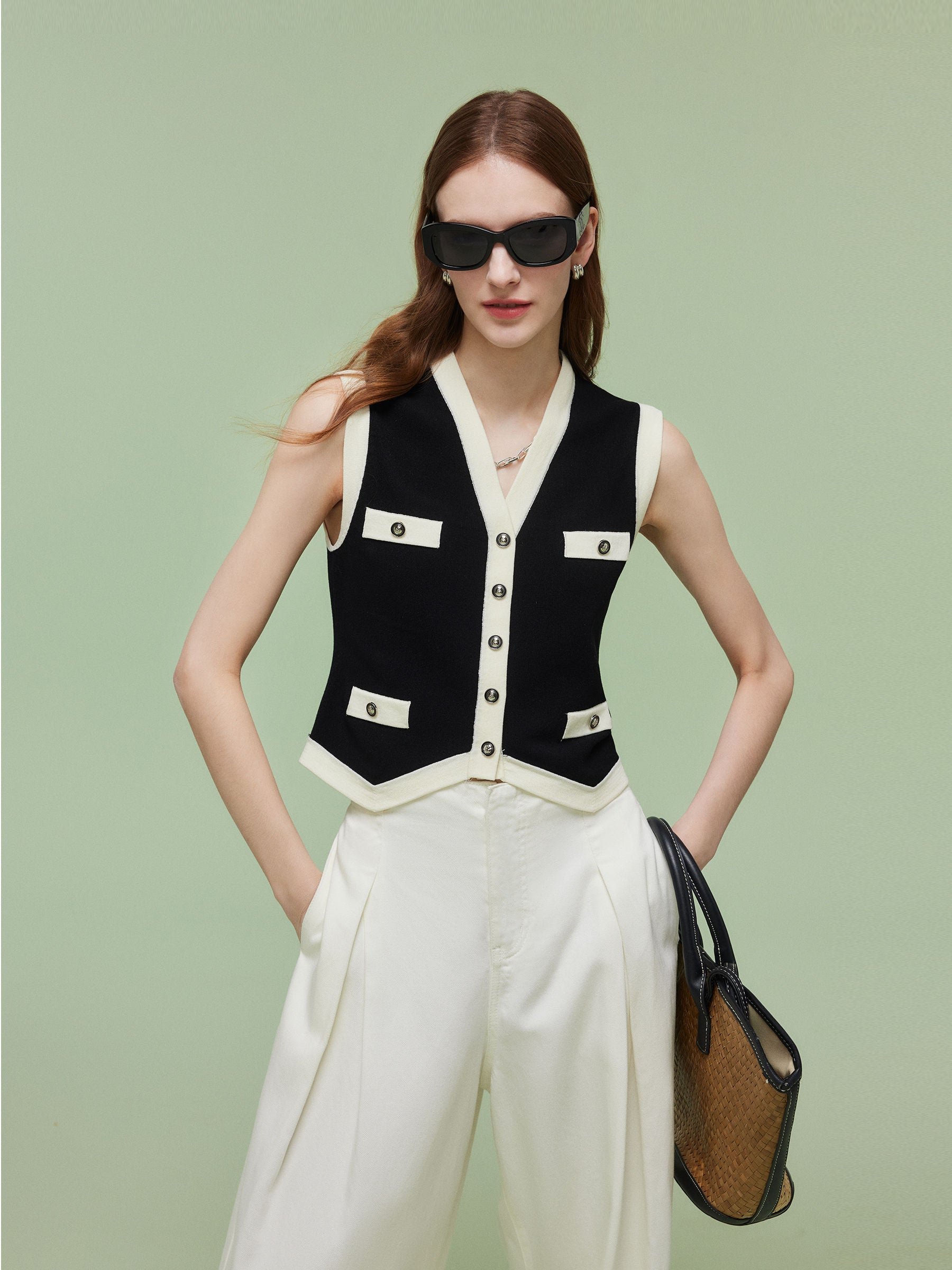 Valmere™ | Tencel Blend Trim Knit Vest