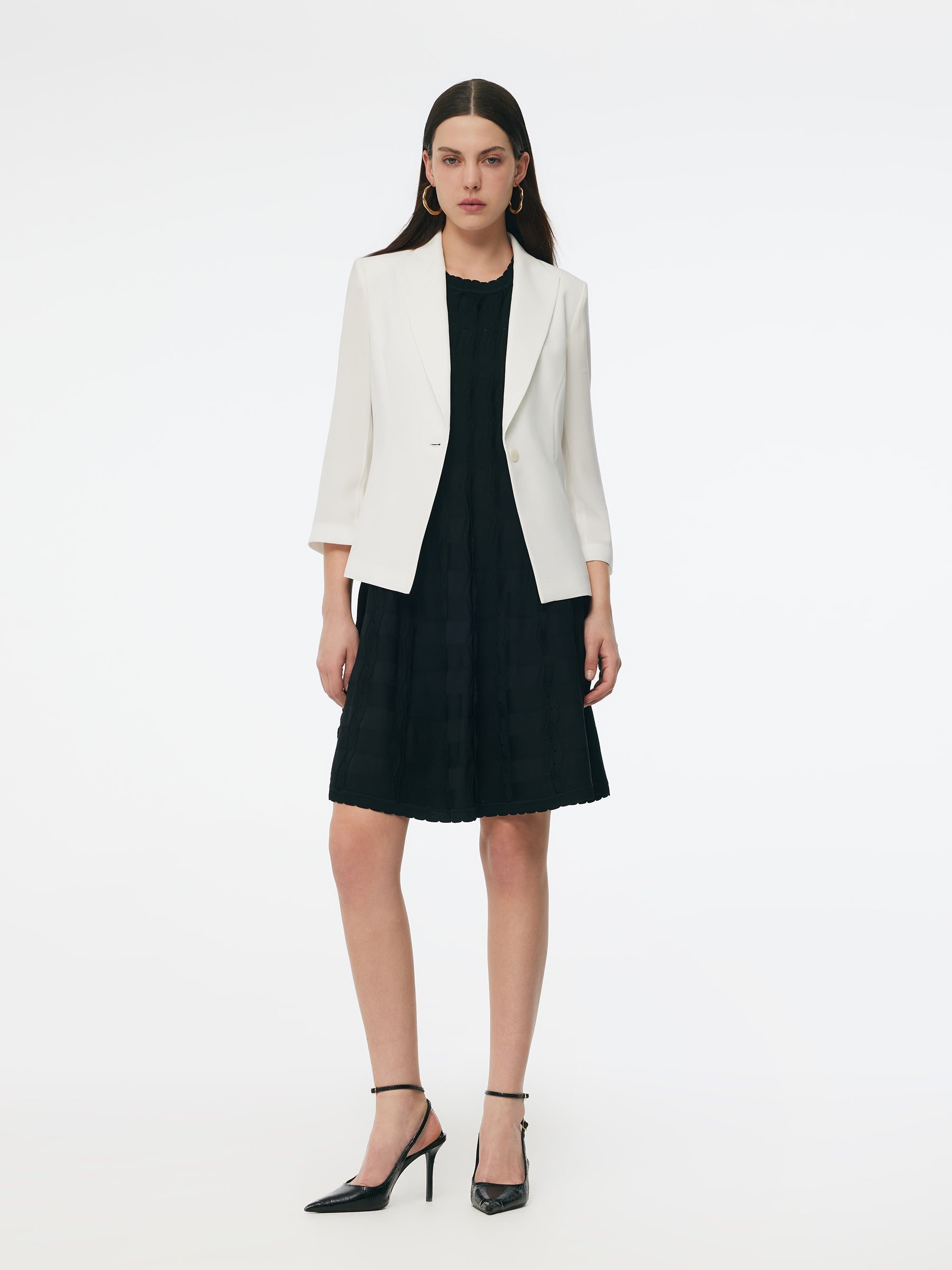 Valmere™ |Triacetate Blend Gathered Waist Women Blazer