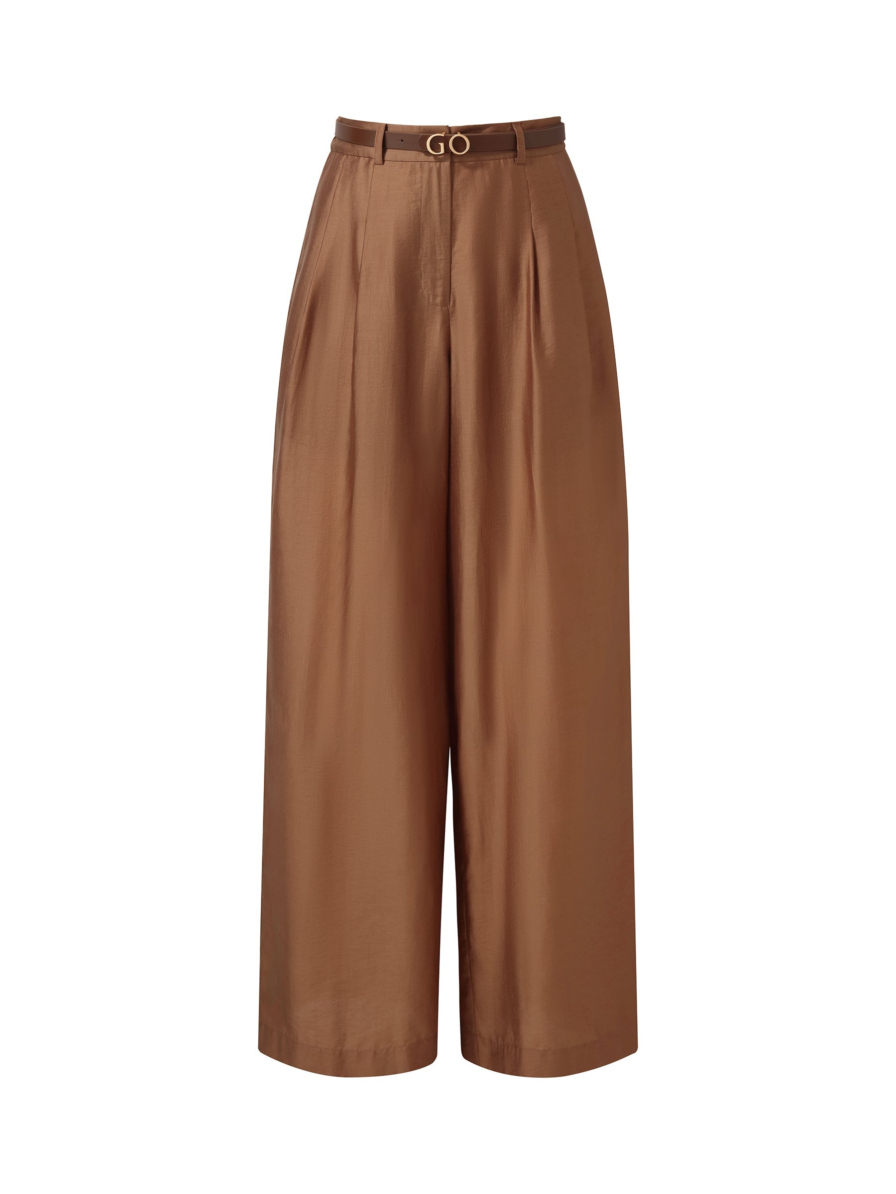 Valmere™ | Wide Leg Pants With Leather Belt