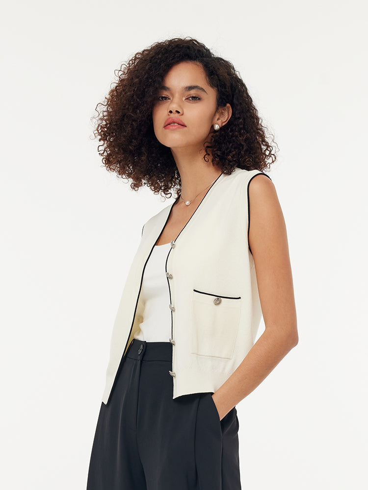 Valmere™ | Contrast Trim Knit Vest
