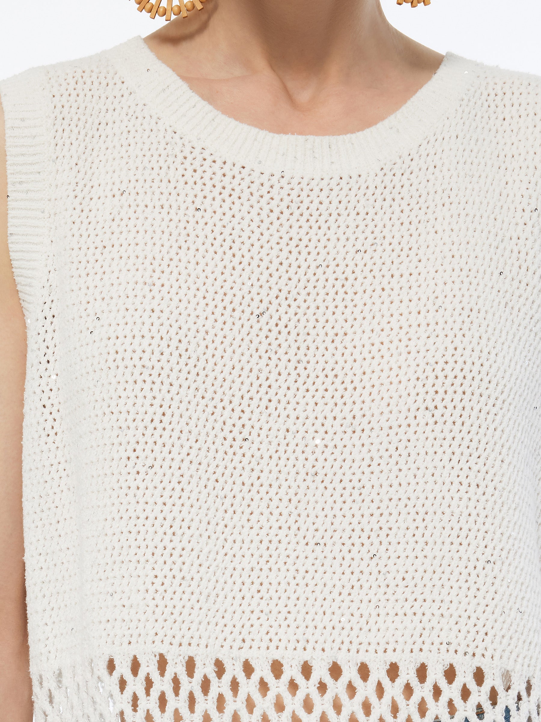 Valmere™ | Sequins Tassel Hem Tank Top