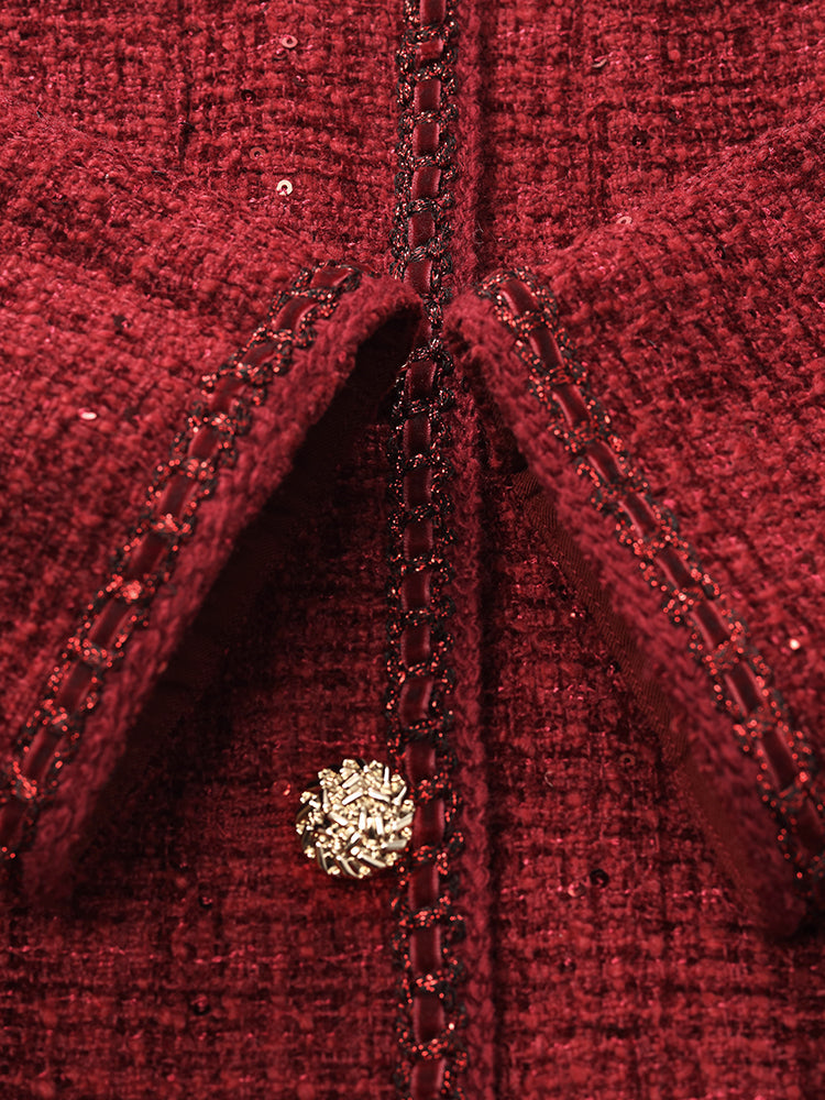 Valmere™ | Tweed Coat With Waist Pack