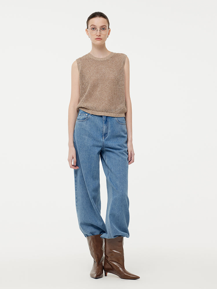 Valmere™ | Linen Open-Knit Tank Top