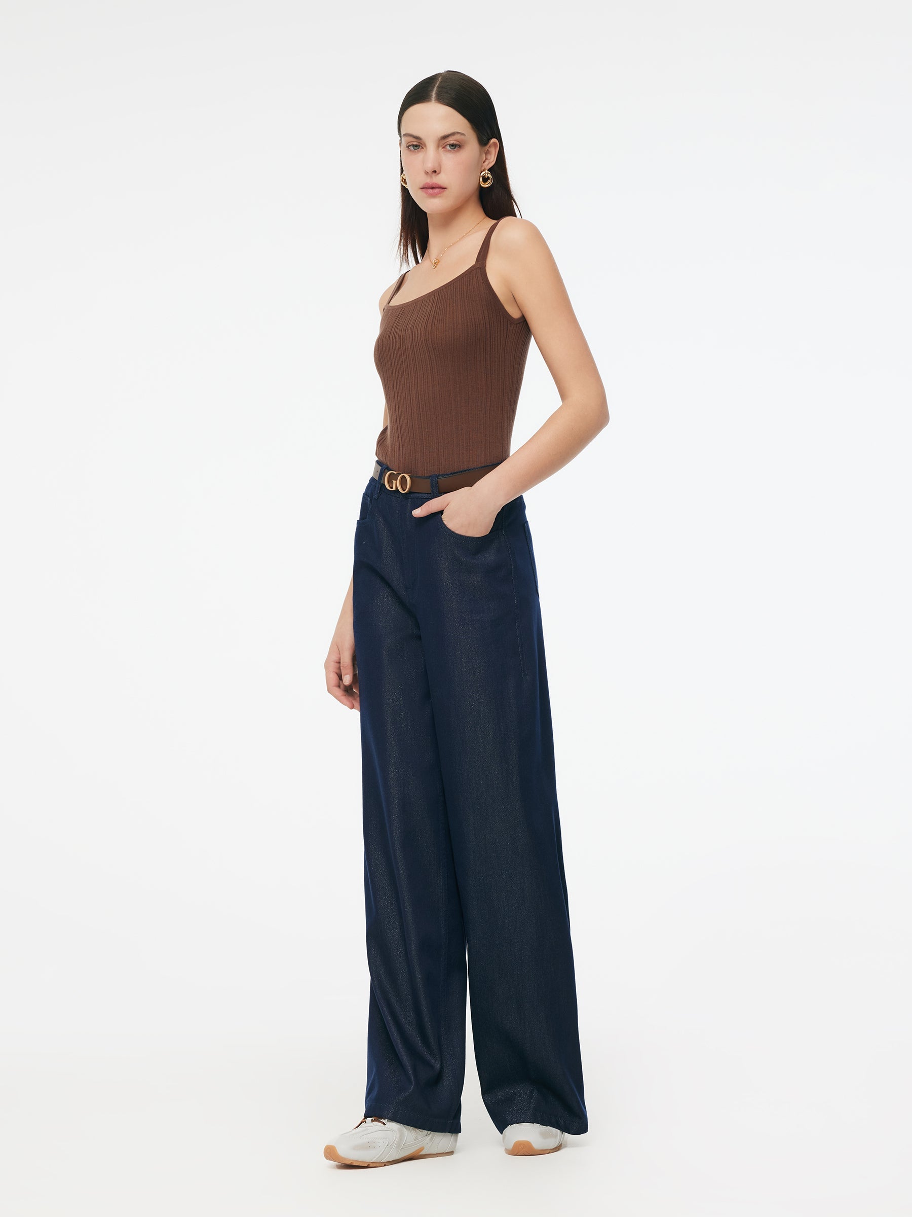 Valmere™ | Denim Glitter Straight Jeans