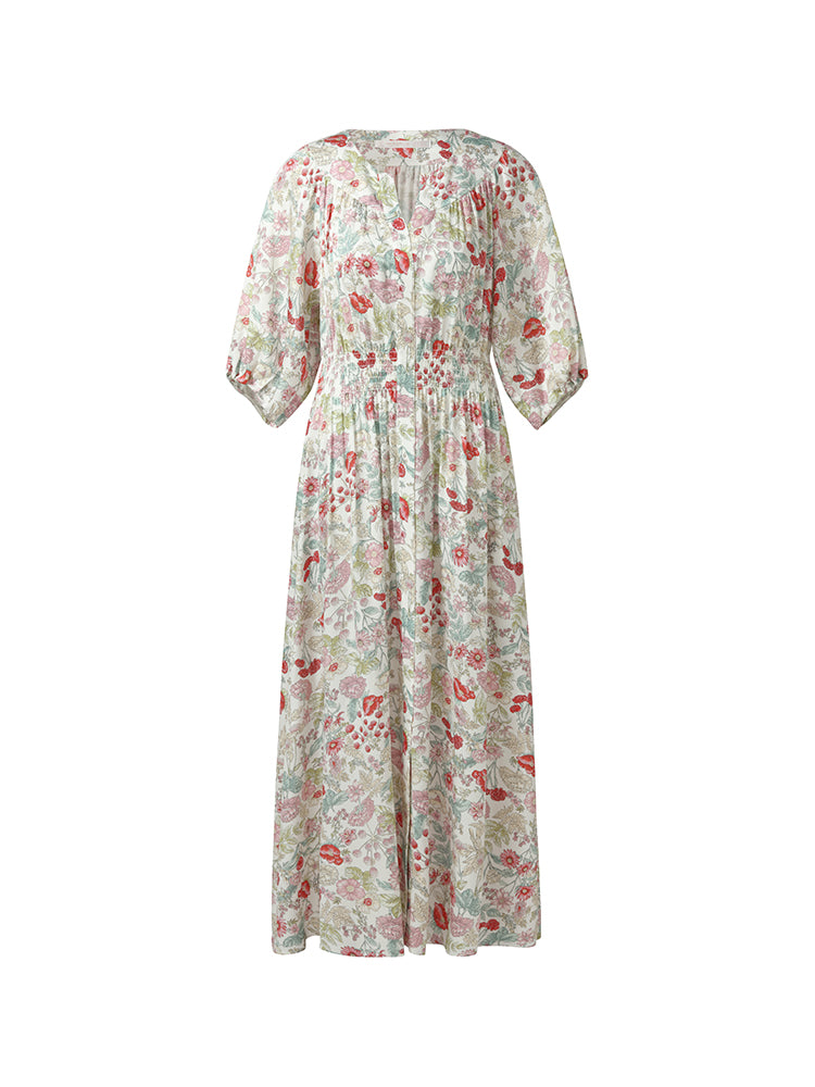 Valmere™ | Silk Floral Print Maxi Dress