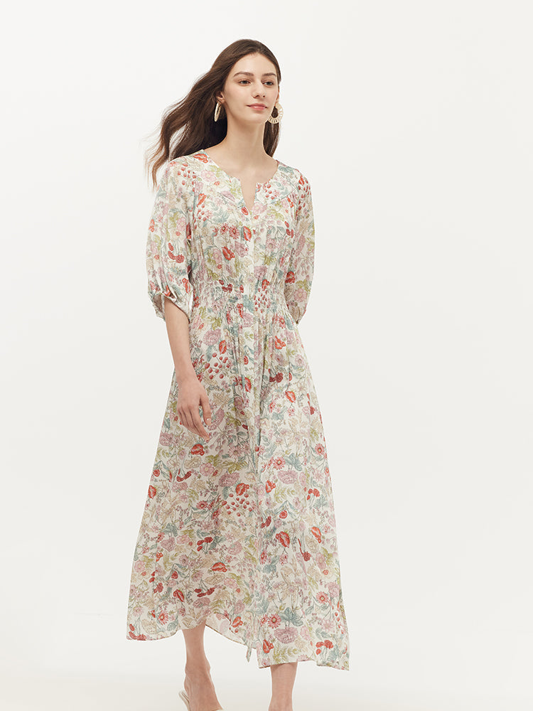 Valmere™ | Silk Floral Print Maxi Dress