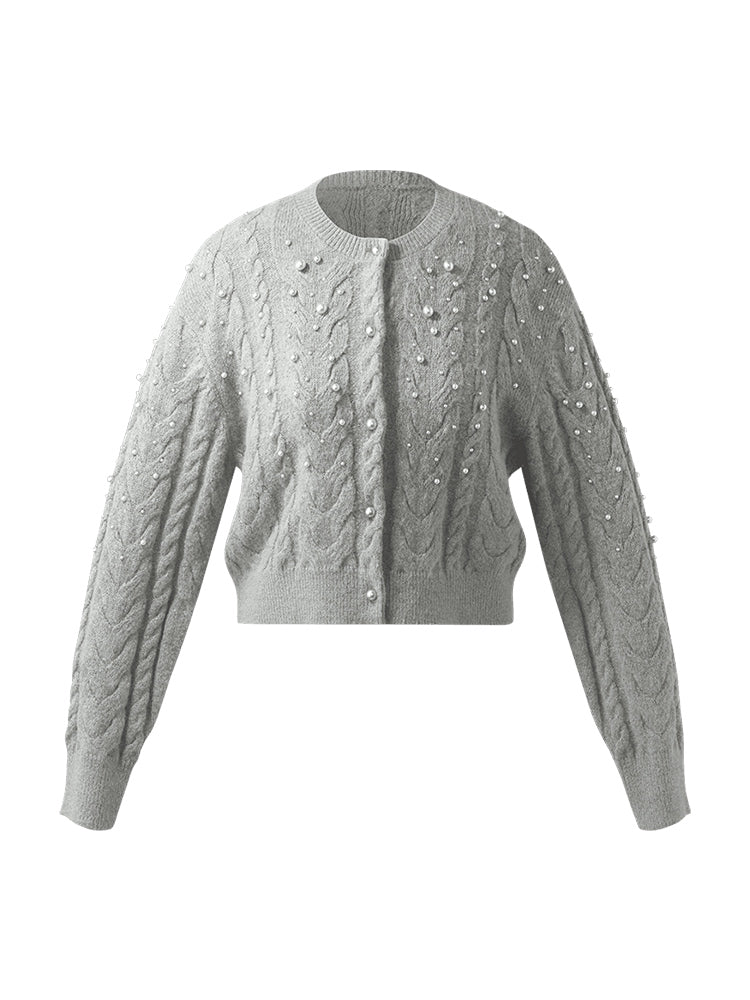 Valmere™ | Mohair Blend Pearl Cardigan