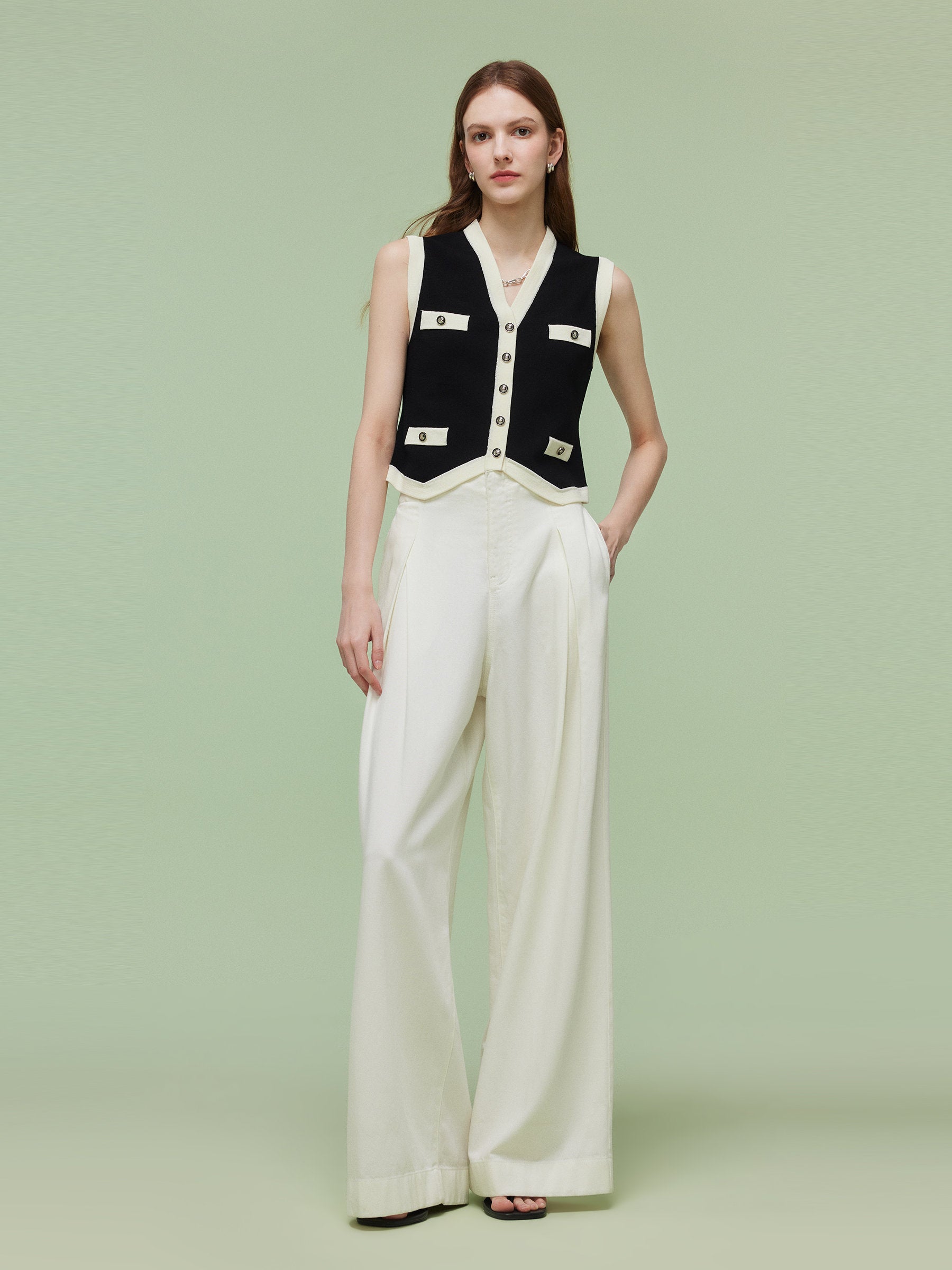Valmere™ | Tencel Blend Trim Knit Vest