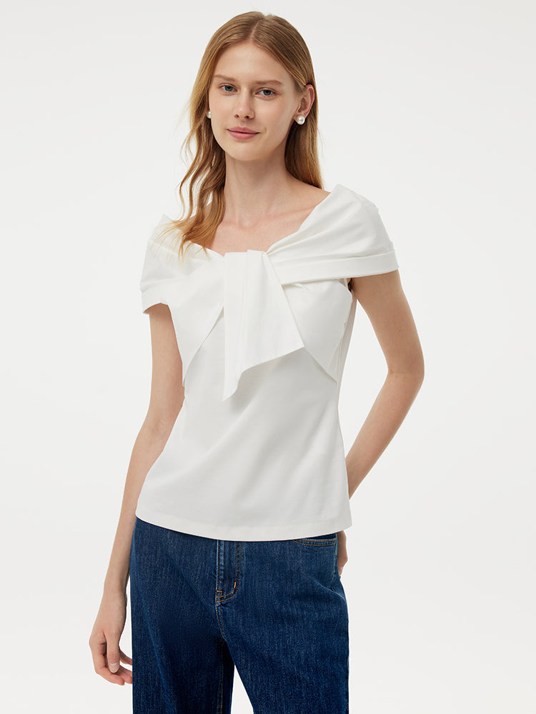 Valmere™ | 100% Cotton Stretch Bow Top
