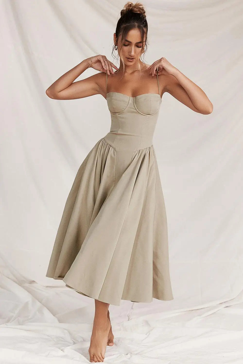Valmere™ | Celine Corset Midi Dress