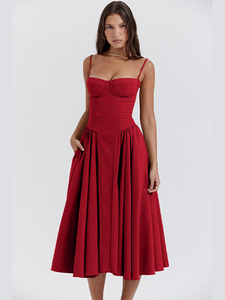Valmere™ | Celine Corset Midi Dress