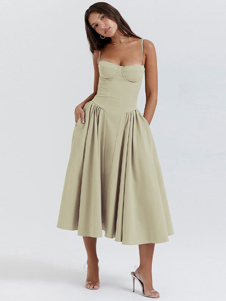 Valmere™ | Celine Corset Midi Dress