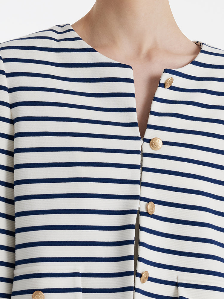 Valmere™ | Cotton Striped Crop Jacket