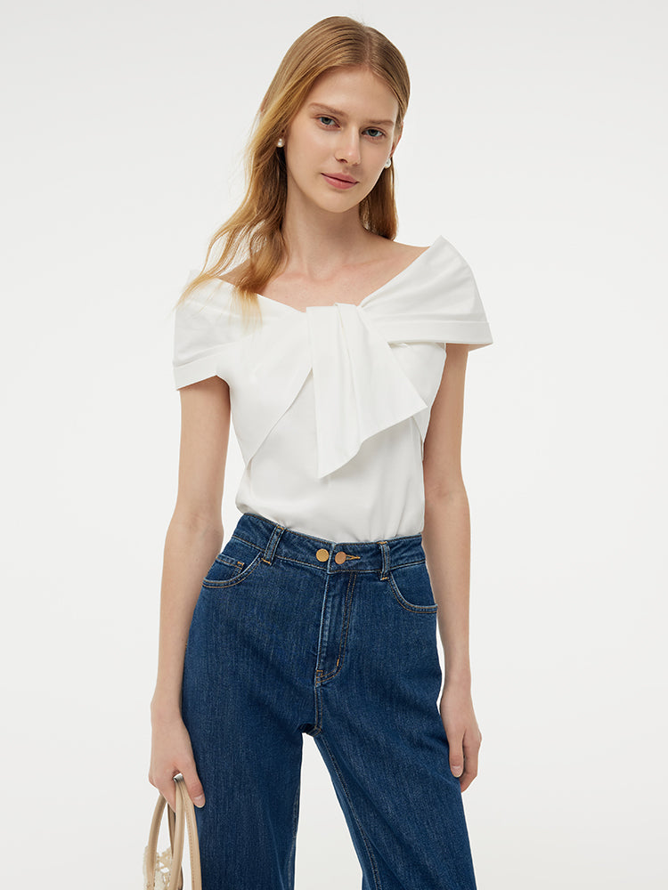 Valmere™ | 100% Cotton Stretch Bow Top