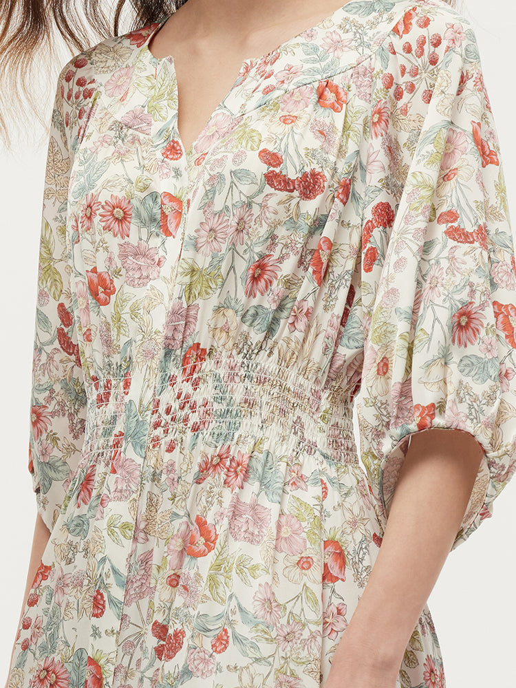 Valmere™ | Silk Floral Print Maxi Dress