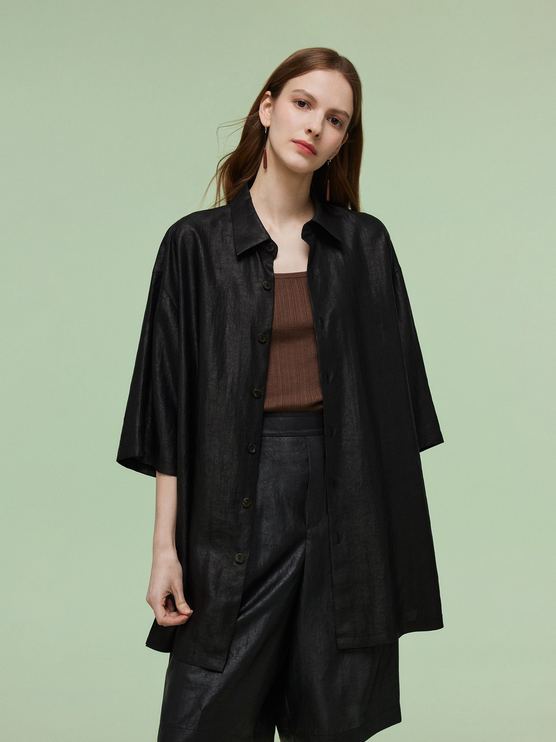 Valmere™ | 3/4 Sleeves Oversized Shirt