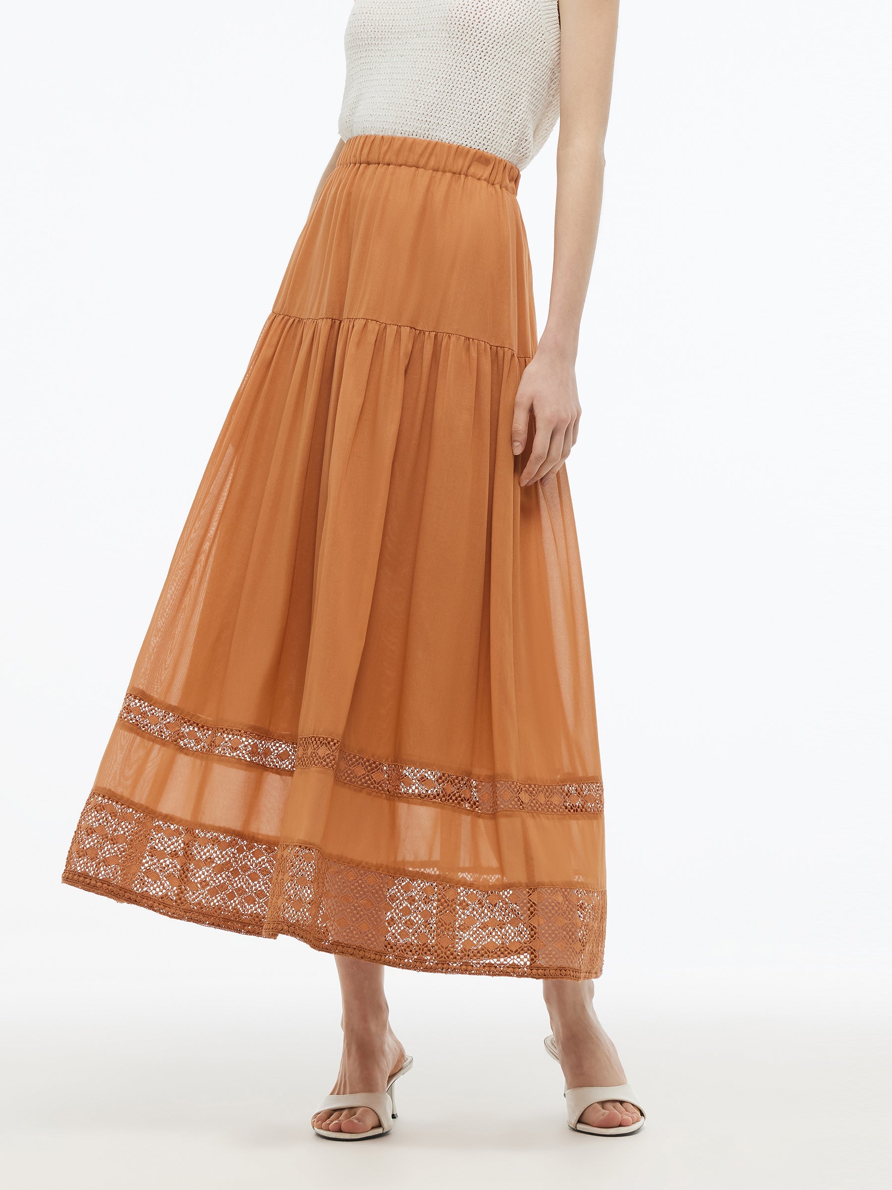 Valmere™ | 100% Cotton Patchwork Lace Embroidered Skirt