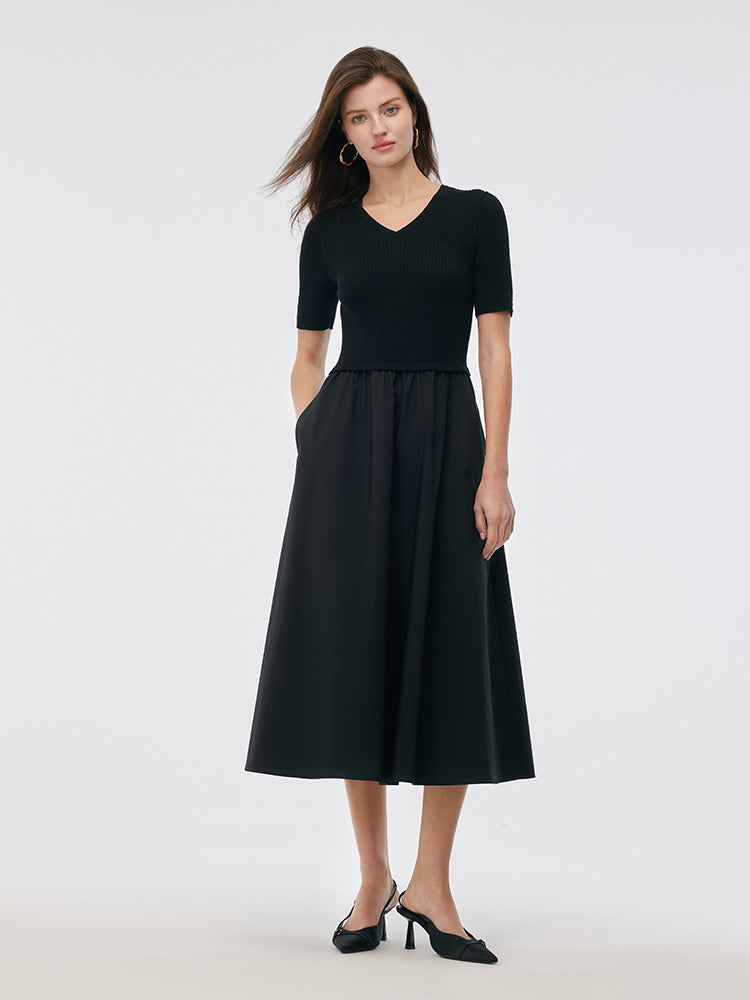 Valmere™ | Tencel V-Neck Midi Dress