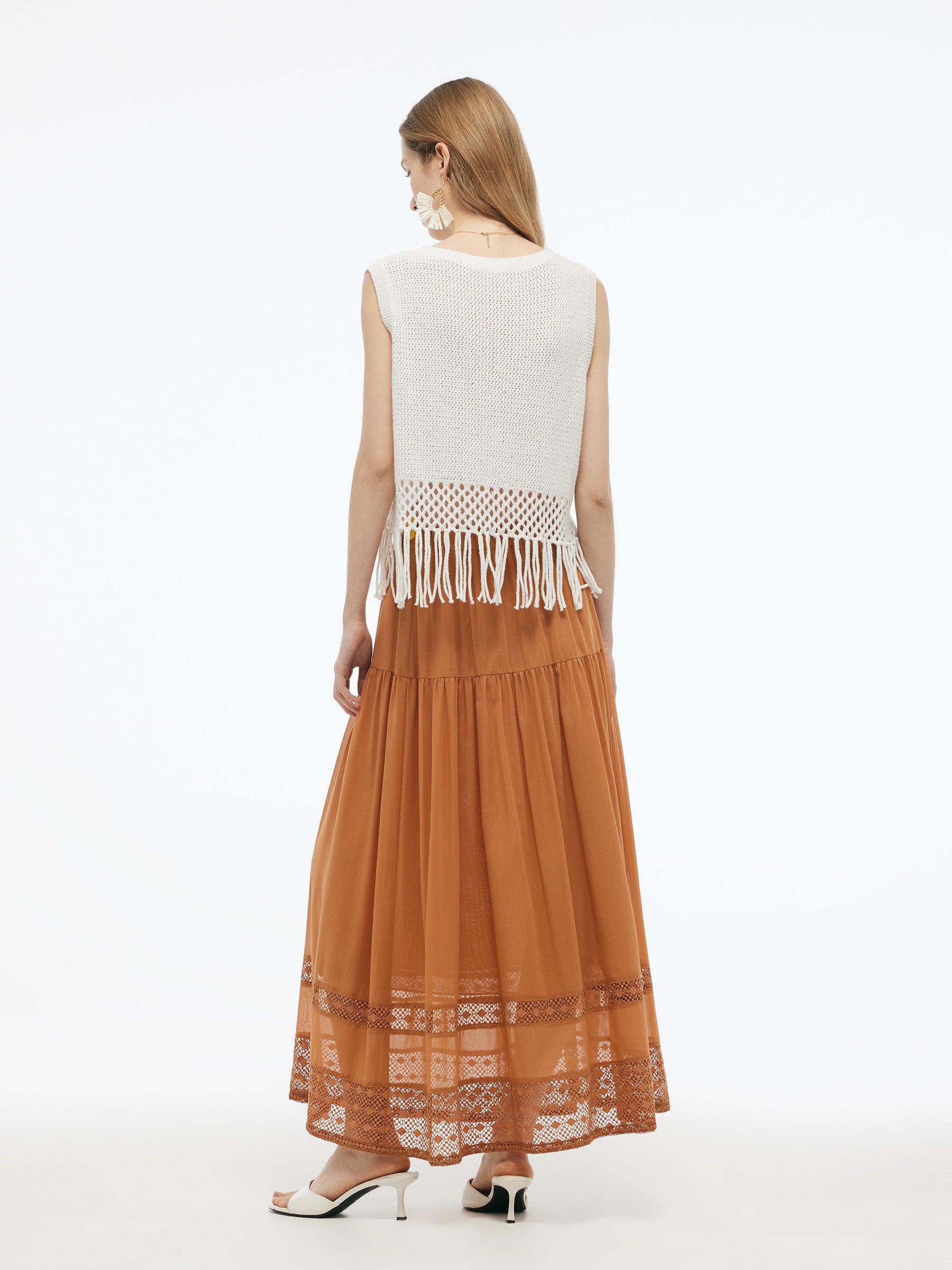 Valmere™ | 100% Cotton Patchwork Lace Embroidered Skirt