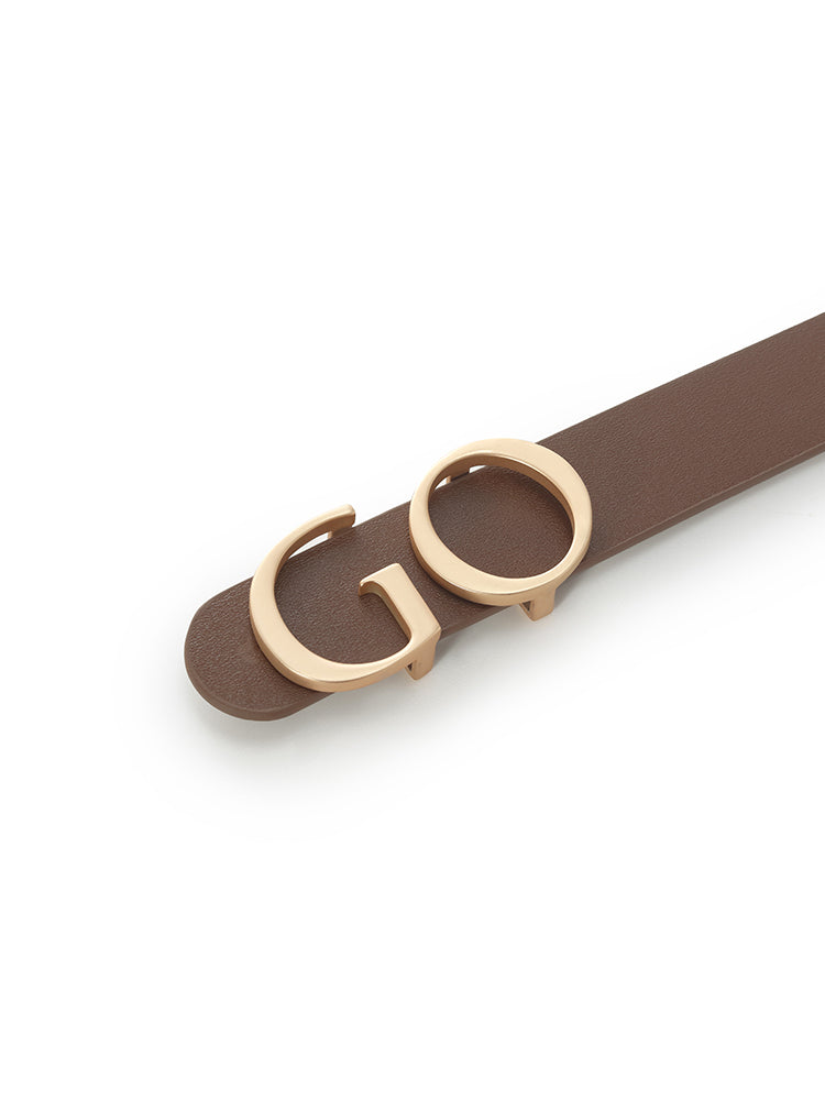 Valmere™ | GO Letter Middle Size Women Leather Belt
