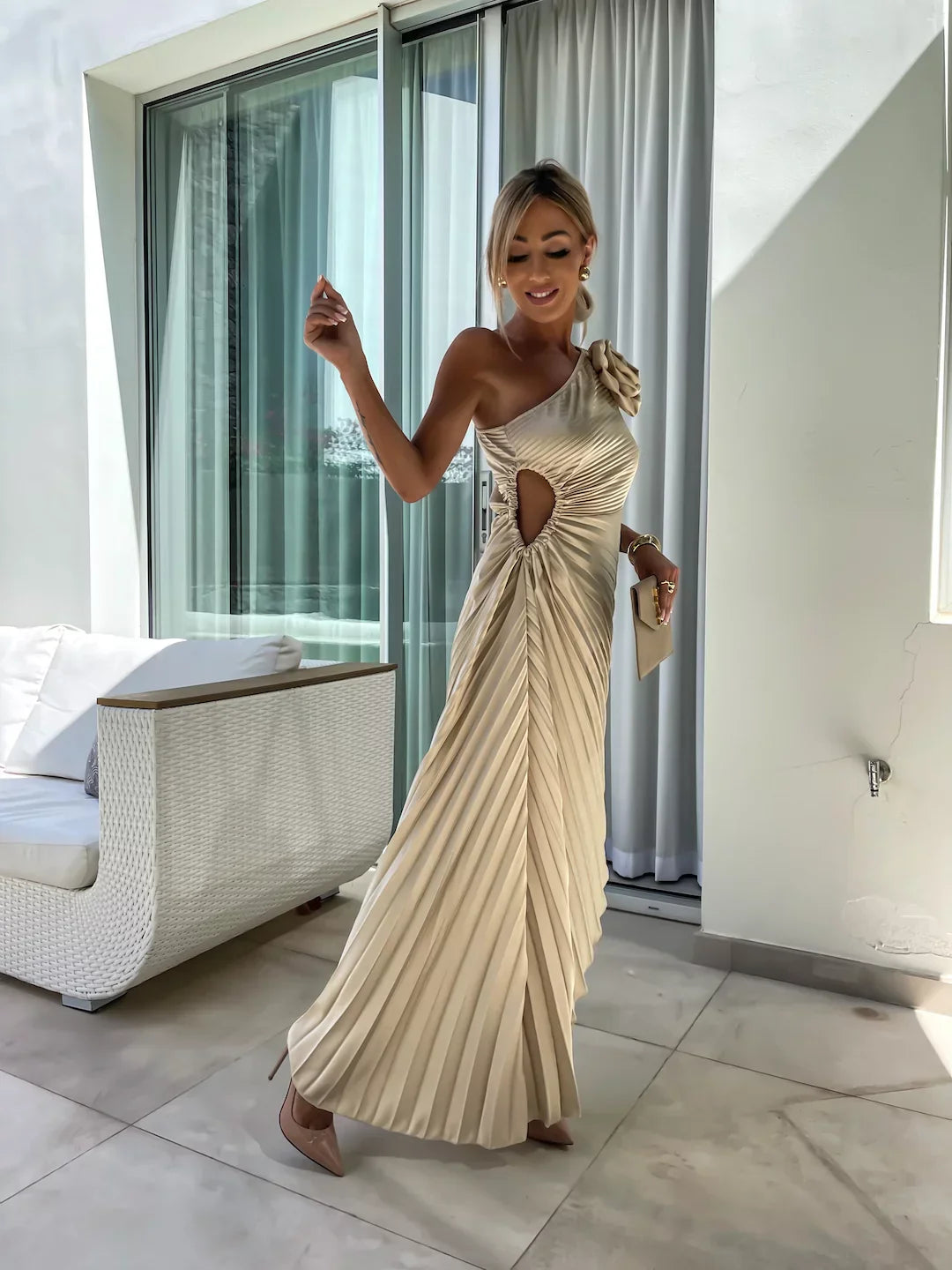 Valmere™ | Dariella Romantic Flower One Shoulder Dress